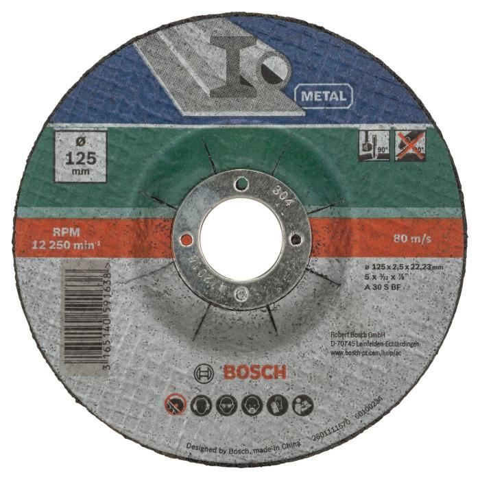 Disque a tronÁonner diametre 125 X 5 pcs - BOSCH