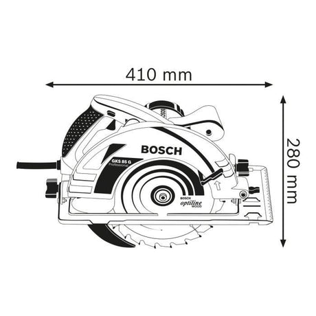 Scie circulaire Bosch Professional GKS 85G, 2200 W avec 1 lame de 235mm, 5.000 tr/min, carton - 060157A900