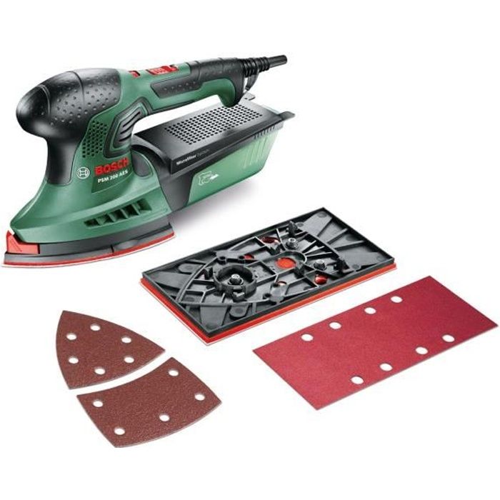 Bosch Multi Sander - PSM 200 AES (Supplied with 2 abrasive sheets, Sanding Plate and Case)