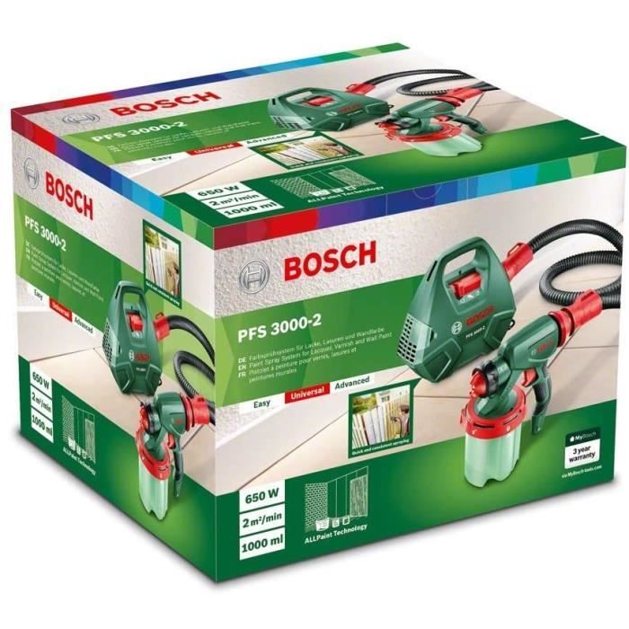 Pistolet a peinture BOSCH PFS 3000-2 650W - Basse pression - Pour intÈrieur et extÈrieur