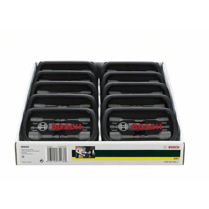 Lot d'embouts a emmanchement 6 mm, 7 mm, 8 mm, 10 mm, 12 mm, 13 mm Bosch Accessories Promoline 2607017313 Propulseur 1/