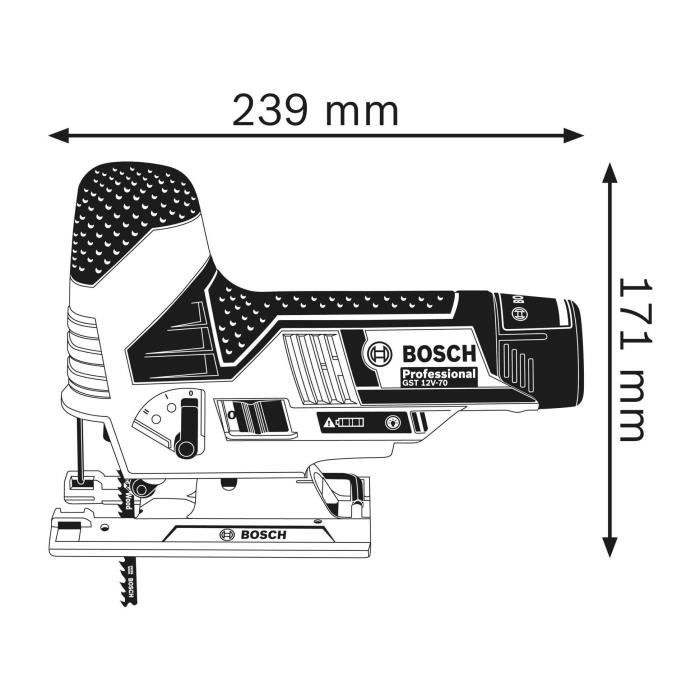 Scie sauteuse - BOSCH - GST 12V-70 - 12V - Légere et compacte - Systeme SDS
