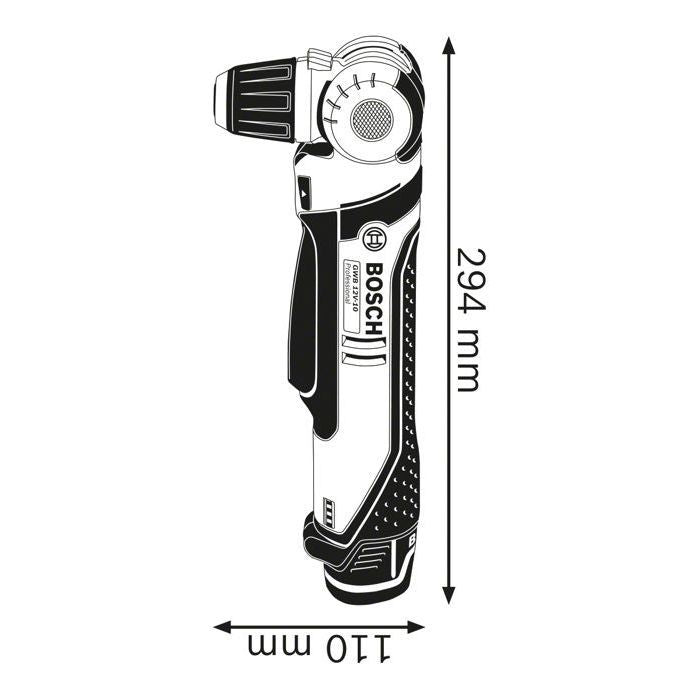 Perceuse d'angle 12V - BOSCH - GWB 12V-10 - Tete orientable - Confort d'utilisation - Compatible 12V