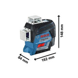 Laser ligne Bosch Professional GLL 3-80 C - Projette 3 lignes sur 360∞ + TrÈpied BT 150 (Version piles) - 0601063R01