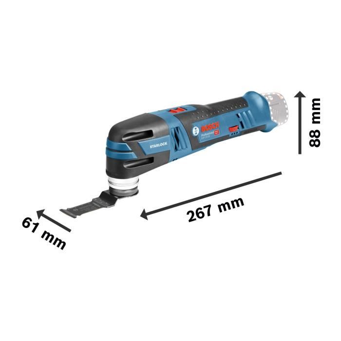Découpeur-ponceur Bosch Professional GOP 12V-28 + 2 Batteries 3,0Ah + Accessoires + L-BOXX - 06018B5006