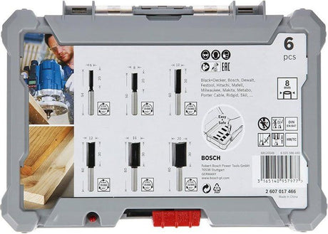 Coffret de fraises droites - BOSCH - 2607017466 - Queue de 8 mm - Ř12/16/20 mm - 6 pieces