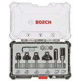 Coffret de 6 fraises a araser/chanfreiner/arrondir a queue de 6 mm BOSCH - 2607017468