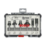 Coffret de 6 fraises a araser/chanfreiner/arrondir a queue de 6 mm BOSCH - 2607017468