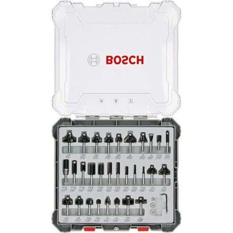 Coffret de 30 fraises mixtes a Ř queue de 6 mm - BOSCH - 2607017474