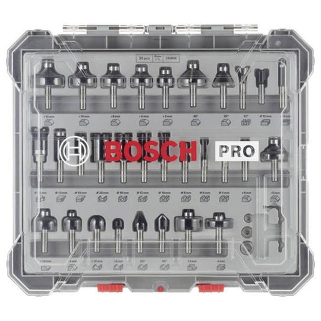Coffret de 30 fraises mixtes a Ř queue de 8 mm BOSCH - 2607017475