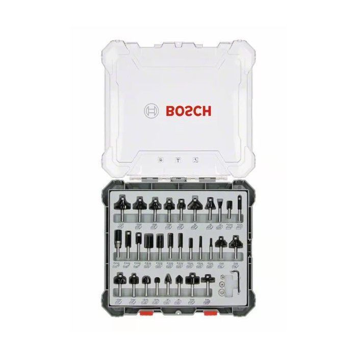Coffret de 30 fraises mixtes a Ř queue de 8 mm BOSCH - 2607017475