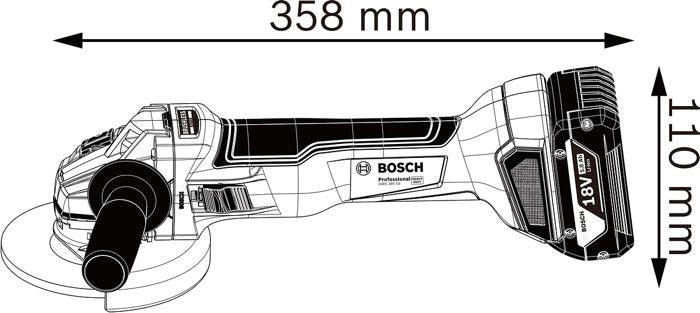 Meuleuse 18V GWS18V-10 (sans batterie ni chargeur) + coffret L-BOXX - BOSCH - 06019J4003