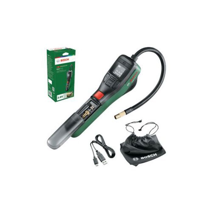 pompe a air comprimé sans fil BOSCH Easypump 3,6V - gonfleur pneus (vélo, voiture, moto) ballons avec sac textile 0603947000