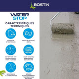 Membrane d'étanchéité - BOSTIK - Waterstop - Réparation fuites - Seau 6 kg -  Gris