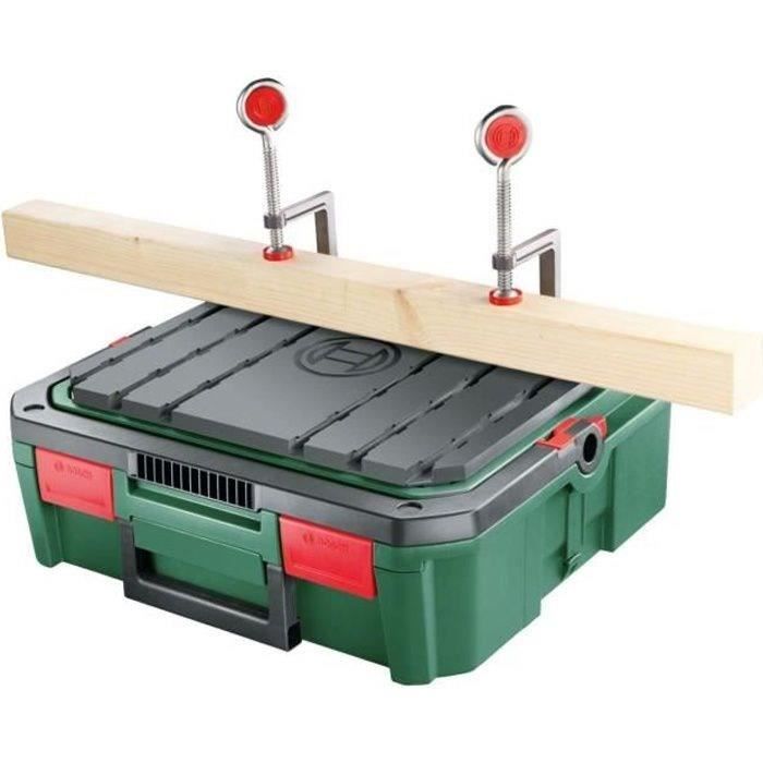 BOSCH Boîte de rangement SystemBox - Taille S + Etabli de Sciage