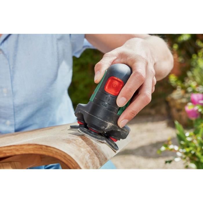 Ponceuse-polisseuse Bosch EasyCurvSander 12 PowerForAll (Sans batterie, avec 3 Èponges a polir, 9 abrasifs + aspirateur a