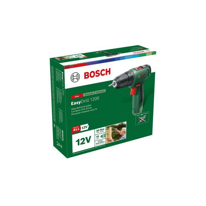 Perceuse visseuse - Bosch - EasyDrill 1200 - 2 batteries - Chargeur inclus - Mallette avec embouts