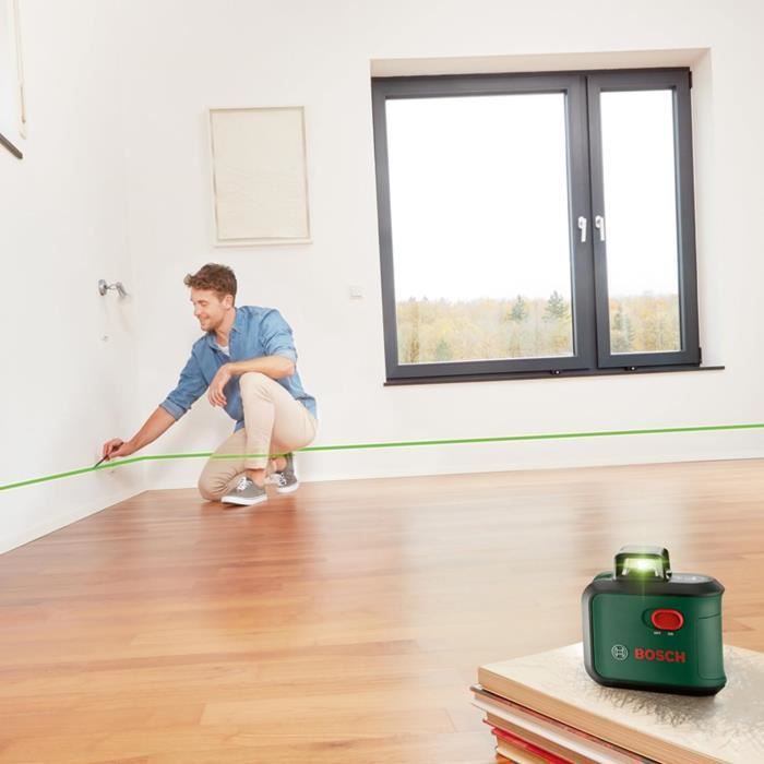 Laser lignes AdvancedLevel 360 de Bosch (3 laser lignes avec laser a 360° pour un alignement dans toute une piece, dans boîte