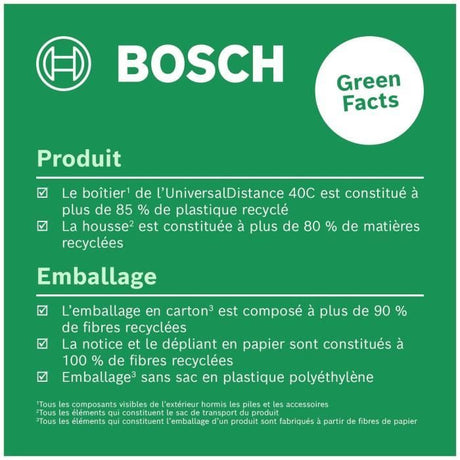 Bosch Télémetre laser UniversalDistance 40C (mesure précise de distances jusqu'a 40 m, connectivité Bluetooth)