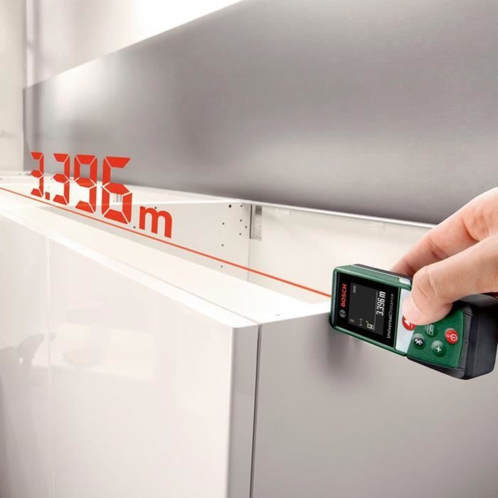 TÈlÈmetre laser UniversalDistance 40 C Bosch (mesure prÈcise de distances jusqu'a 40 m, connectivitÈ Bluetooth, fonctions de