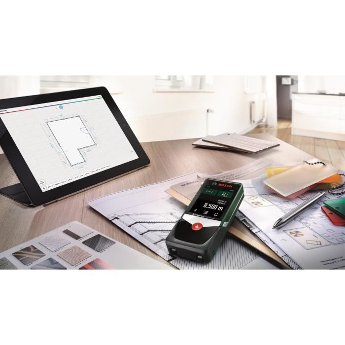 Bosch Télémčtre laser AdvancedDistance 50C (mesure précise de la distance jusqu'ŕ 50 mčtres, connectivité Bluetooth)