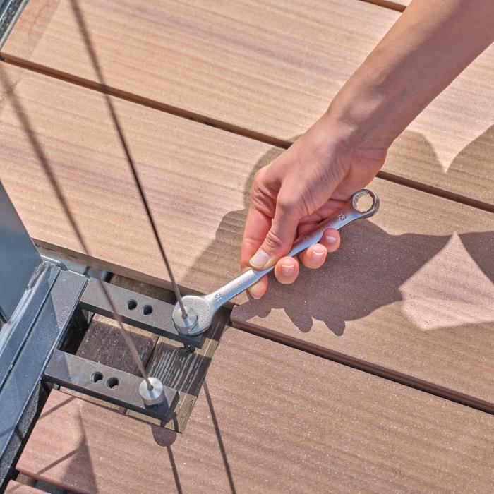 Bosch Set de 15 clés mixtes (clés plates robustes universelles  métrique 6-21 mm  design ergonomique)