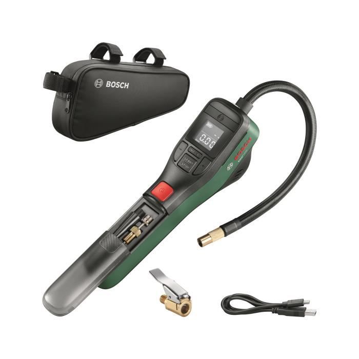 pompe a air comprimé sans fil BOSCH Easypump 3,6V - gonfleur pneus (vélo, voiture, moto) ballons avec sacoche vélo 0603947002
