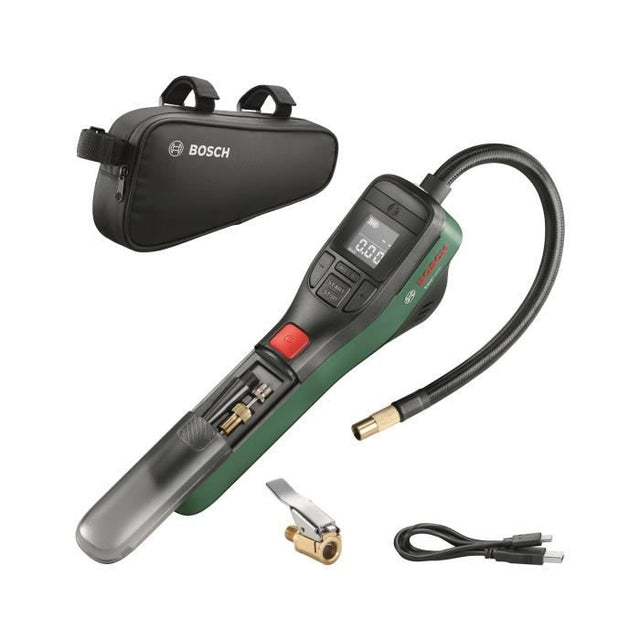 pompe a air comprimé sans fil BOSCH Easypump 3,6V - gonfleur pneus (vélo, voiture, moto) ballons avec sacoche vélo 0603947002
