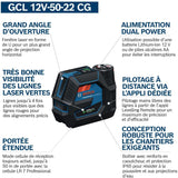 Bosch Professional laser combiné GCL 12V-50-22 CG (jusqu'a 50m, Dual Power, support RM 20, 4 piles 1,5V LR6 (AA), housse)