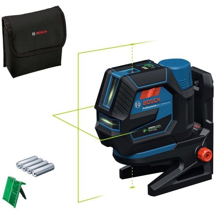 Bosch Professional laser combiné GCL 12V-50-22 CG (jusqu'a 50m, Dual Power, support RM 20, 4 piles 1,5V LR6 (AA), housse)