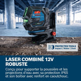 Bosch Professional laser combiné GCL 12V-50-22 CG (jusqu'a 50m, Dual Power, support RM20, 4 piles 1,5V, housse,  Trépied BT 150)