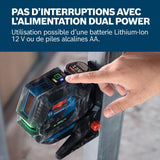 Bosch Professional laser combiné GCL 12V-50-22 CG (jusqu'a 50m, Dual Power, support RM20, 4 piles 1,5V, housse,  Trépied BT 150)