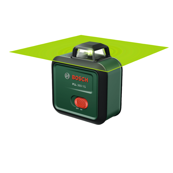 Laser lignes BOSCH - PLL 360-1 G - Avec un trépied TT120, une housse de protection, un manuel d'utilisation et des piles