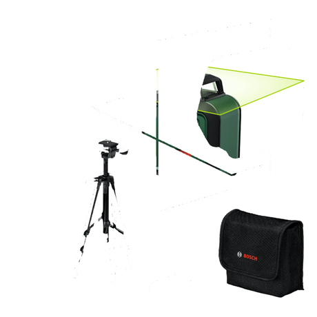 Laser lignes BOSCH - PLL 360-1 G - Avec un trépied TT120, une housse de protection, un manuel d'utilisation et des piles