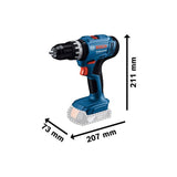 Perceuse a percussion sans fil BOSCH PROFESSIONAL - GSB 18V-25 - 2 batteries GBA 2,0Ah + chargeur GAL 18V-20 + 63 accessoires