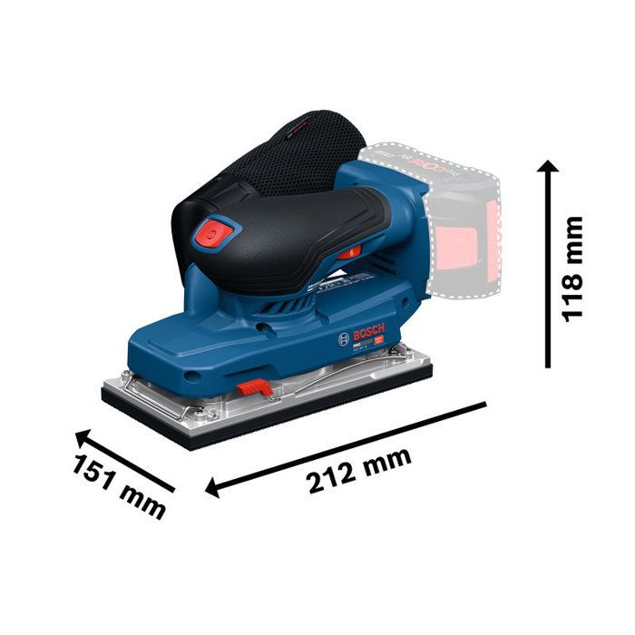 Ponceuse vibrante sans fil BOSCH PROFESSIONAL - GSS18V-18 - Sac a poussiere + feuille abrasive