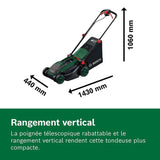 Tondeuse électrique sans fil + 2 batteries 4Ah + chargeur - Bosch - ROTAK18V2-38 - 06008B9M00 - 18V - 38cm de coupe