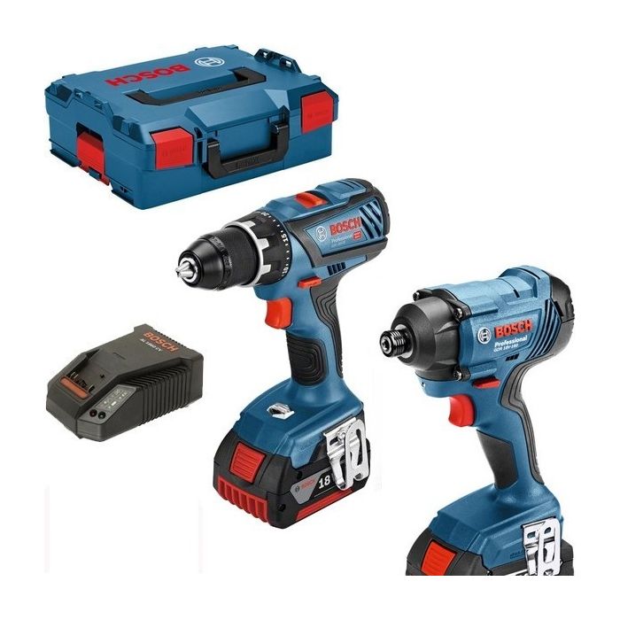 Kit BOSCH Perceuse-visseuse GSR 18V-28 + Visseuse a chocs GDR 18V-160 + 2 batteries 4.0Ah - L 06019G5107