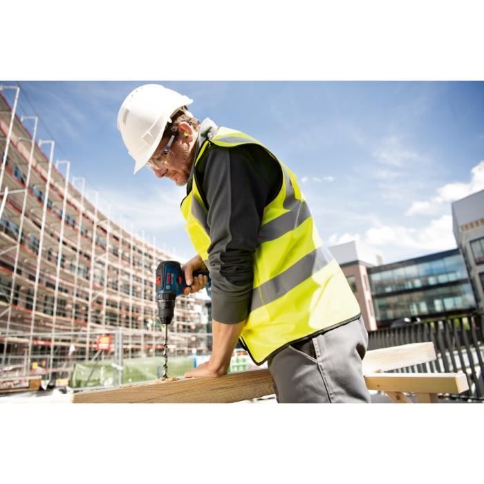 Perceuse-visseuse a percussion Bosch Professional GSB 18V-55 (28/55/- Nm) + 2 batteries 2,0Ah + chargeur GAL 18V-40 - 06019H5305