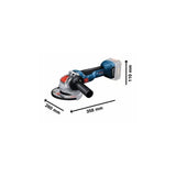 Meuleuse angulaire - BOSCH PROFESSIONAL - GWX 18V-10 - 1000 W - 125 mm - Sans batterie