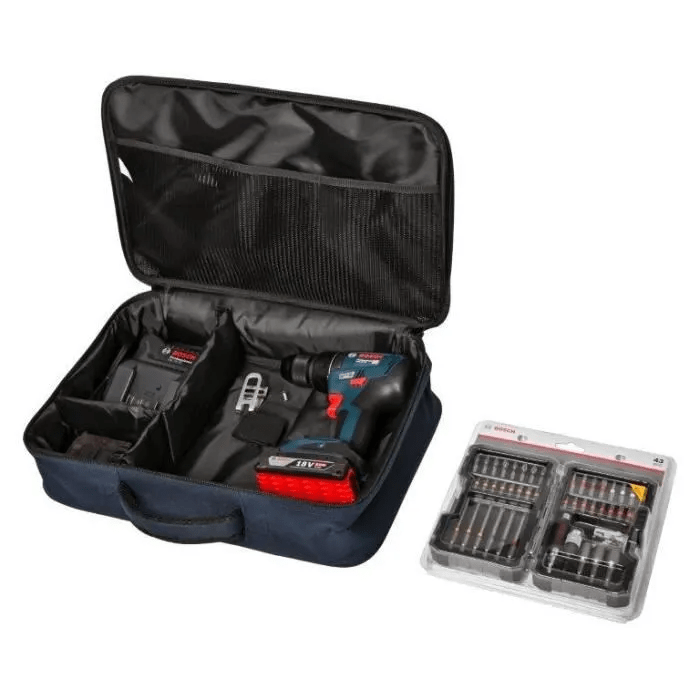 Perceuse-visseuse Bosch Professional GSR 18V-50 + 2 batteries 2,0Ah + chargeur GAL 18V-20 + 43 acc