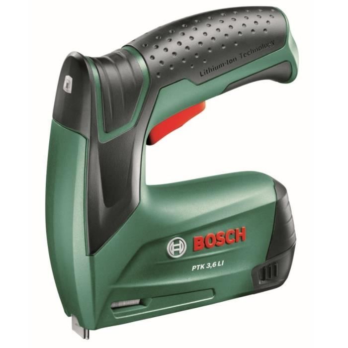 BOSCH PTK 3.6 Li cordless stapler - ideal for wood - lithium-ion battery - supplied with 1,000 staples