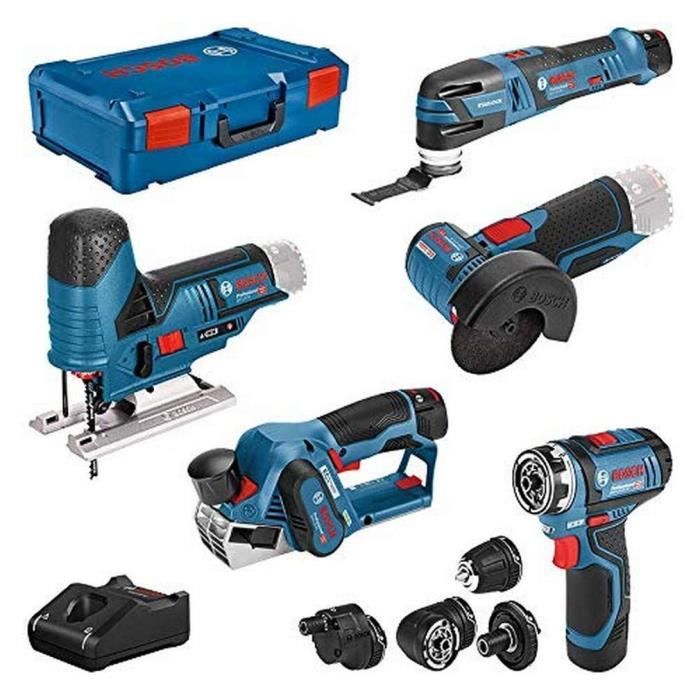 Kit 5 Outils - BOSCH PROFESSIONAL - COMBO KIT 12V - 5 Outils Sans Fil - 3 Batteries - Chargeur Rapide