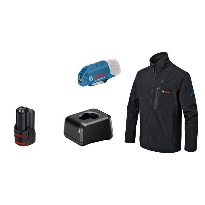 Veste chauffante Bosch Professional GHJ 12+18V XA taille 3XL avec batterie 12V - 06188000G2