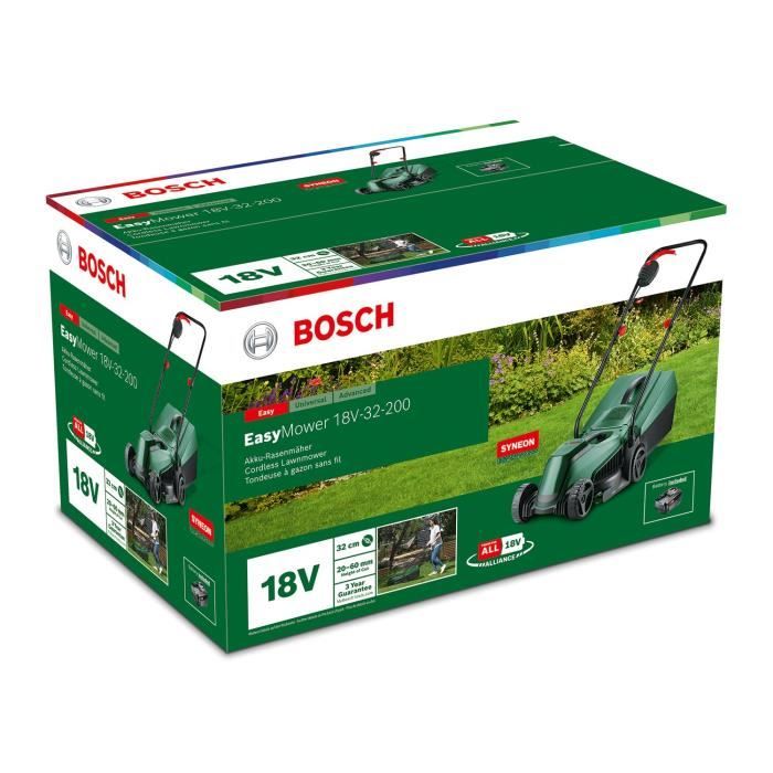 Tondeuse Bosch - EasyMower 18 - avec batterie 4Ah 18V - largeur de coupe 32 cm