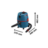 Aspirateur Bosch Professional GAS 20 L SFC, aspire eau et poussiere, 1200W, nettoyage filtre semi-automatique (carton) - 060197B1W0