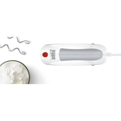 Batteur BOSCH CleverMixx MFQ3530 - 450 W - 5 vitesses - 2 fouets / 2 crochets pétrisseurs inox - Blanc / Gris