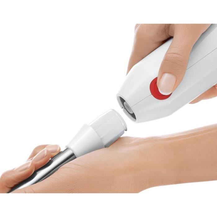 Mixeur plongeant BOSCH ErgoMixx MSM64110 - 450W - Pied inox - 4 lames aiguisées - 2 vitesses - Bol gradué 600ml - blanc/rouge