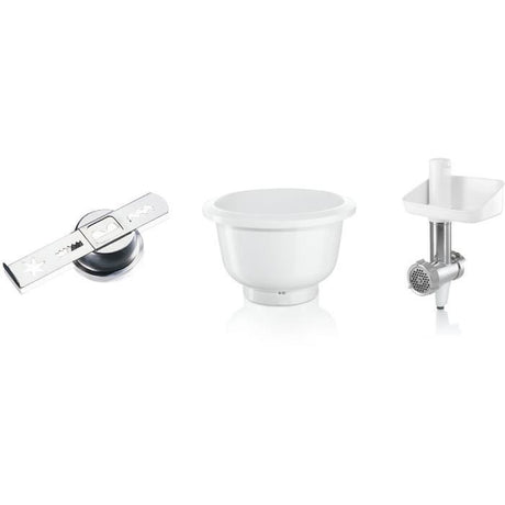 Accessoires Baking Sensation - BOSCH - MUZ5BS1 - Hachoir a viande - Grille 5 mm - Accessoire biscuit 4 formes - Bol  3,9 L