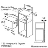 Micro-onde 38 cm - BOSCH Série 4 BFL553MS0 - Inox - H38,2 x L59,4 x P38,8 cm - 900 W - Cleaning Assistance - Display rouge